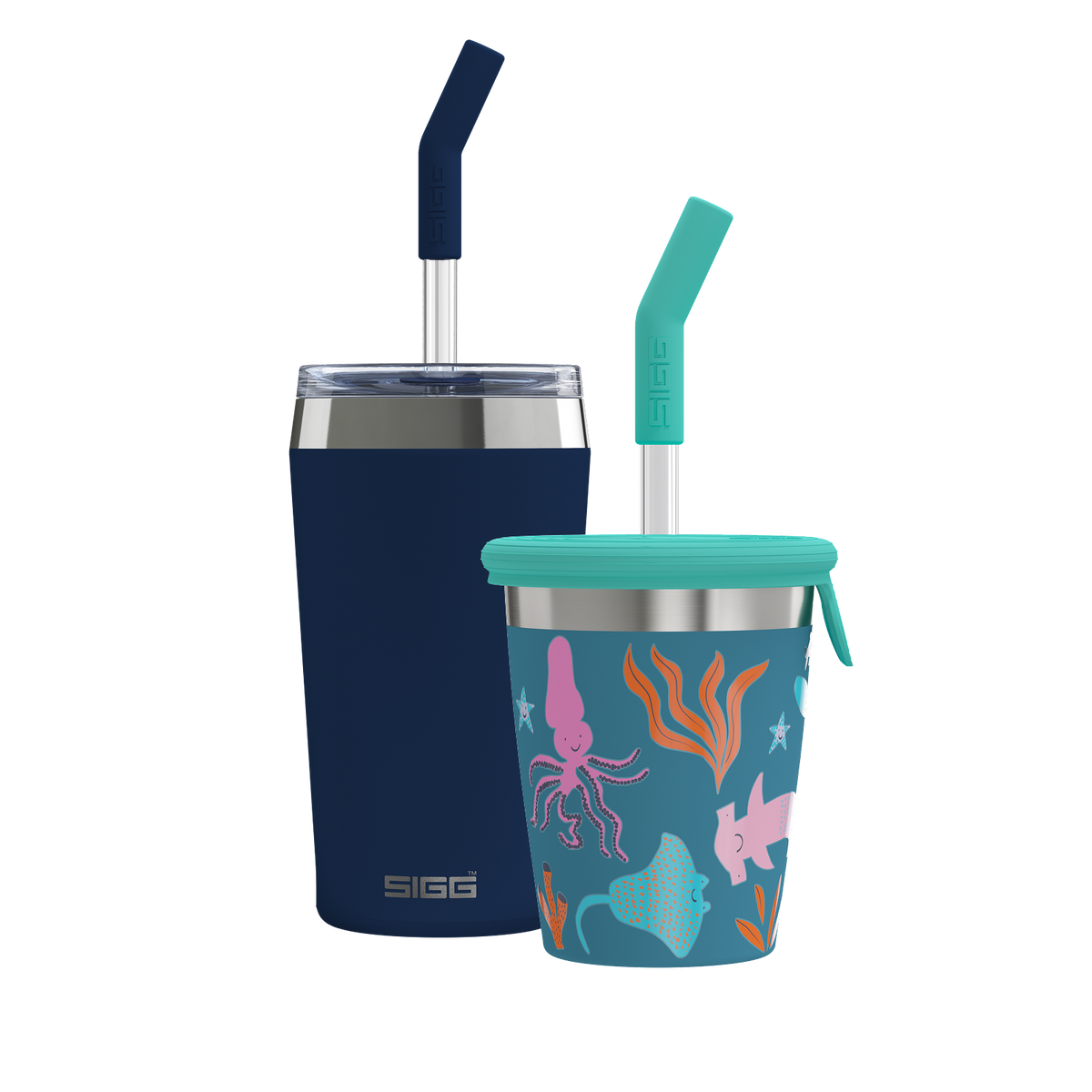 Lot familial Helia – Night Ink &amp; Tasse à paille pour enfants Blue World